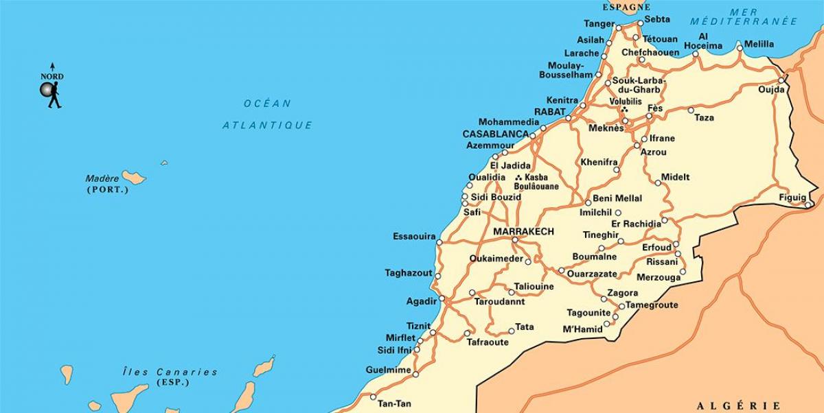 خريطة شمال المغرب