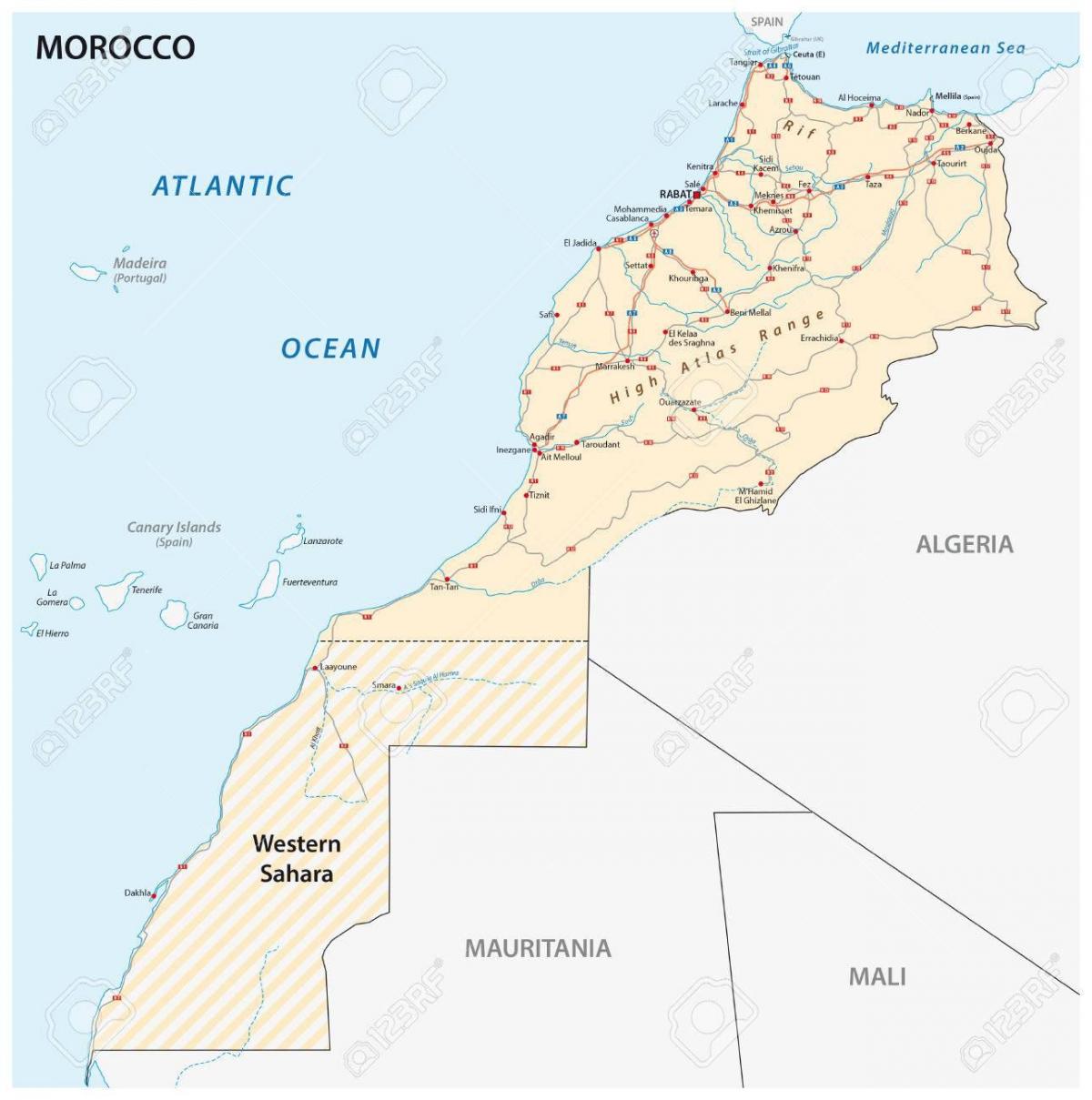 خريطة الطريق السريع للمغرب