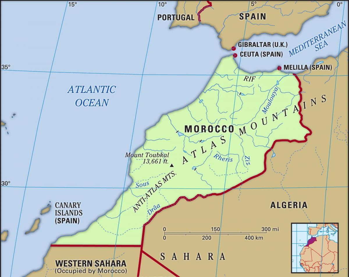 خريطة الأنهار في المغرب
