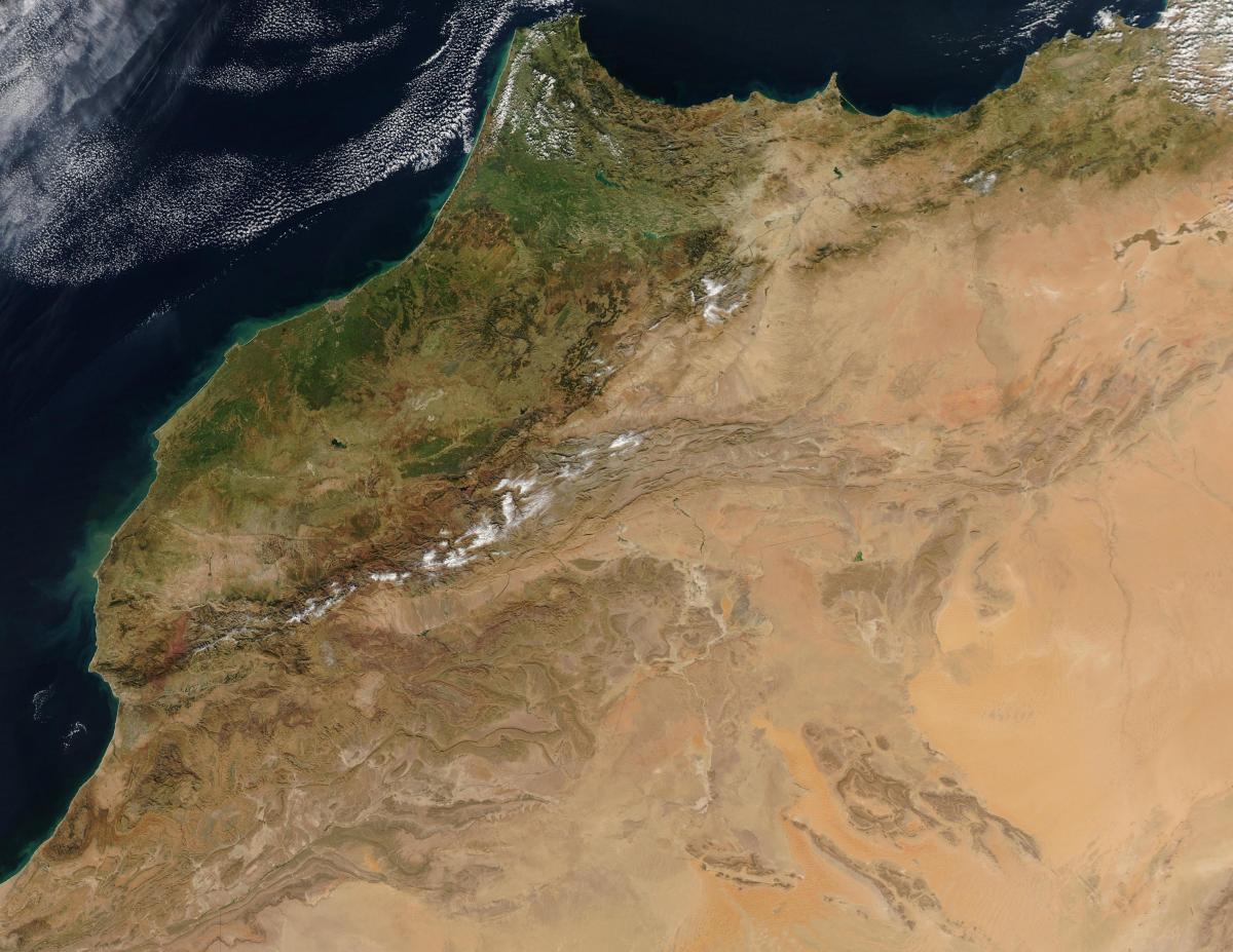 المغرب السماء عرض الخريطة